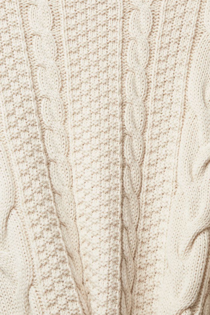 絞花針織毛衣, 白色, detail image number 1