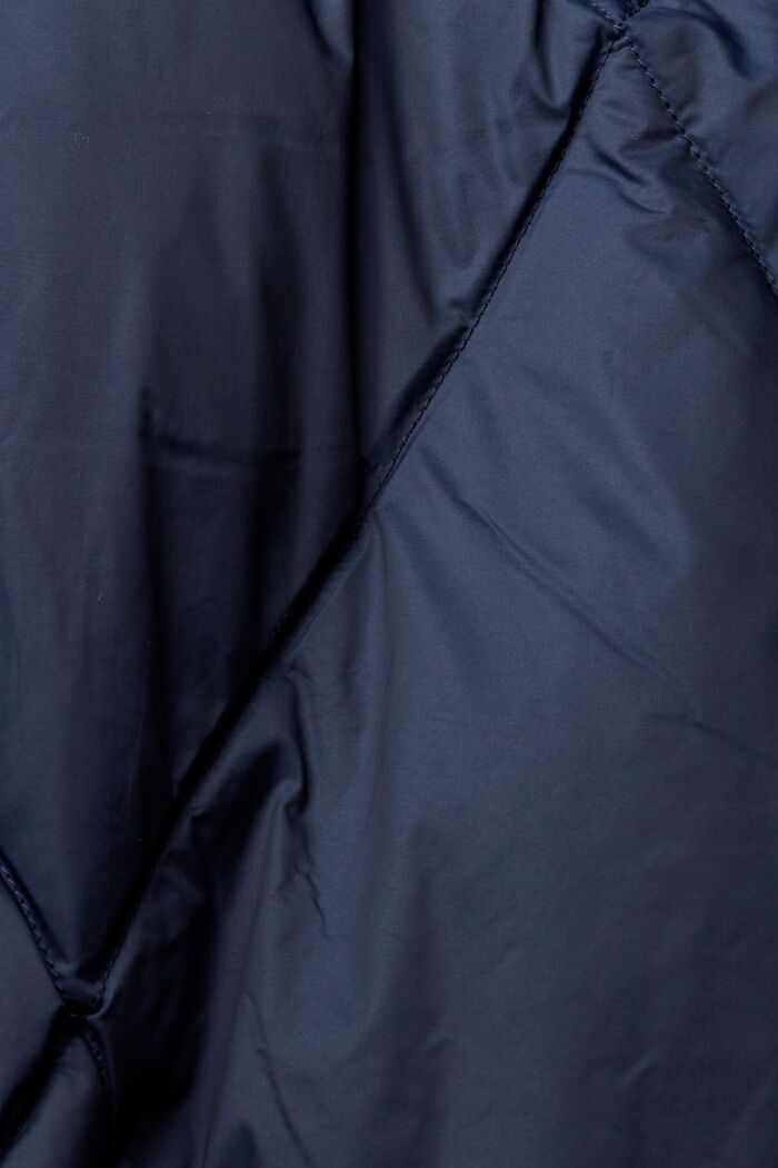 Quilted down coat with detachable hood, NAVY, detail image number 1