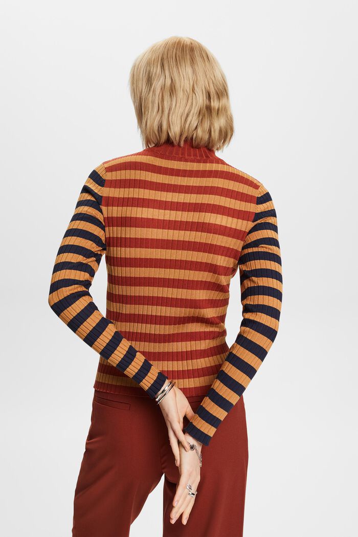 Striped rib-knit jumper, CARAMEL, detail image number 3