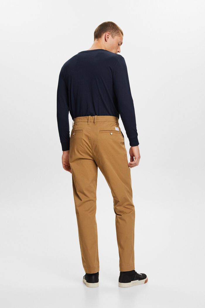 Cotton-Twill Straight Chinos, CAMEL, detail image number 3