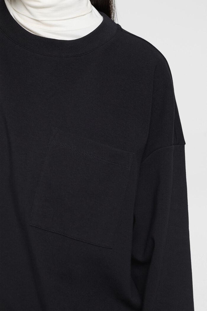 Sweatshirt with drawstring hem, BLACK, detail image number 2