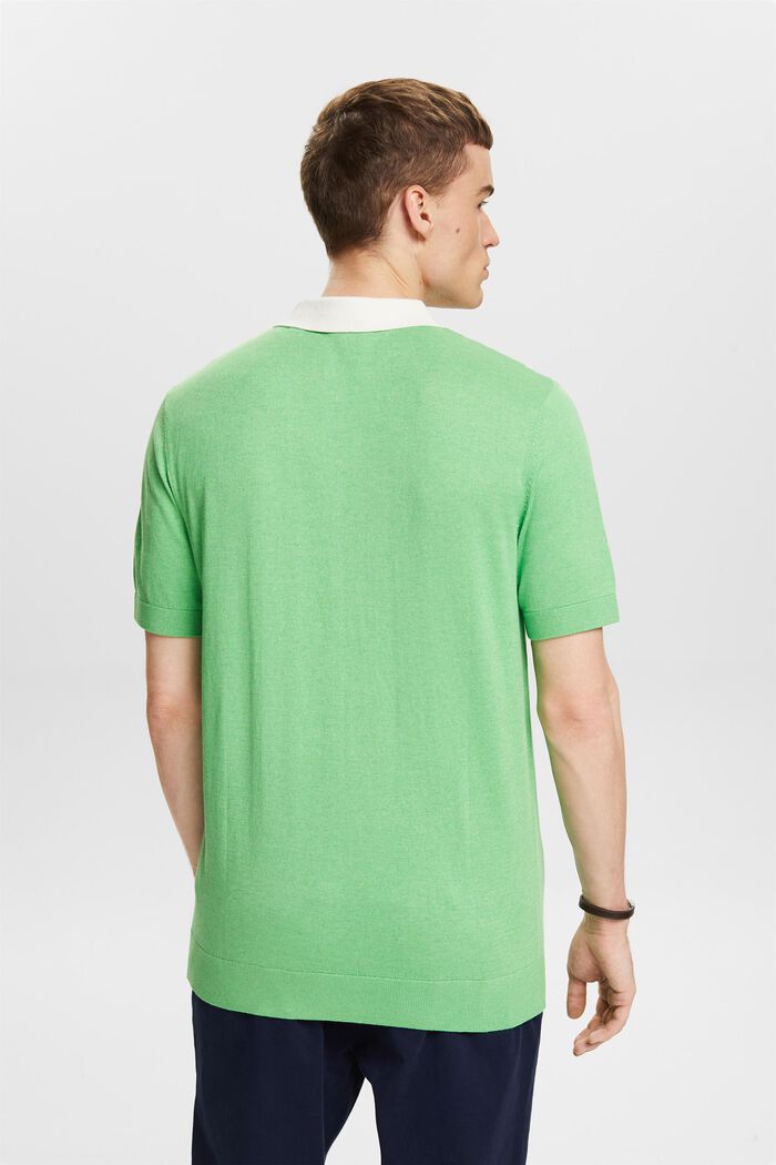 針織短袖POLO風恤衫, 柑橘綠, detail image number 2