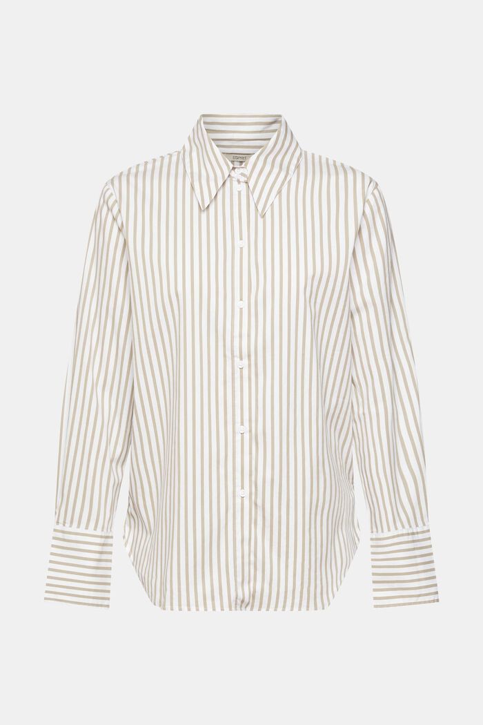 Long striped woven blouse, WHITE 4, detail image number 6