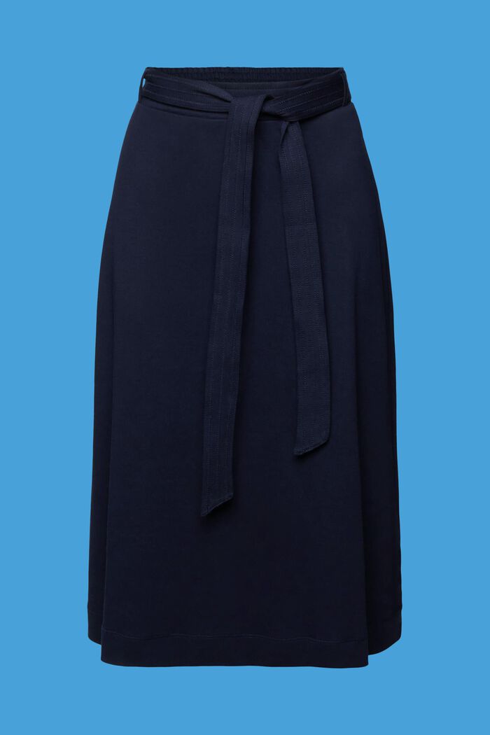 Jersey skirt with a belt, NAVY, detail image number 6