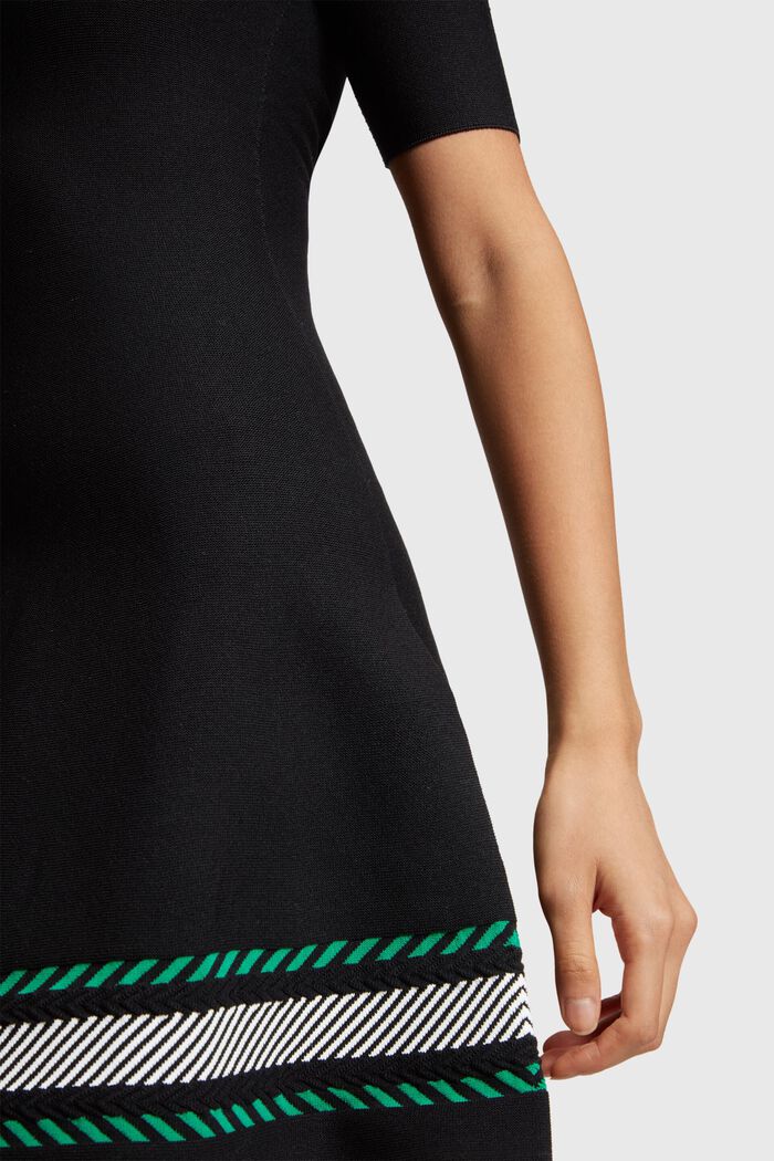 Seamless knit mini dress, BLACK, detail image number 1