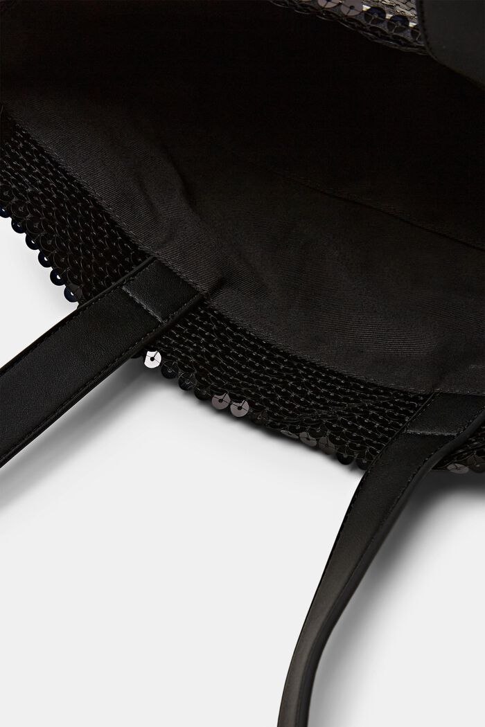 Sequin Tote Bag, BLACK, detail image number 3