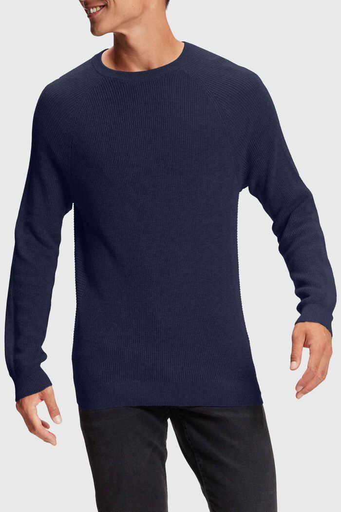 Round neck sweatshirt, NAVY, detail image number 0