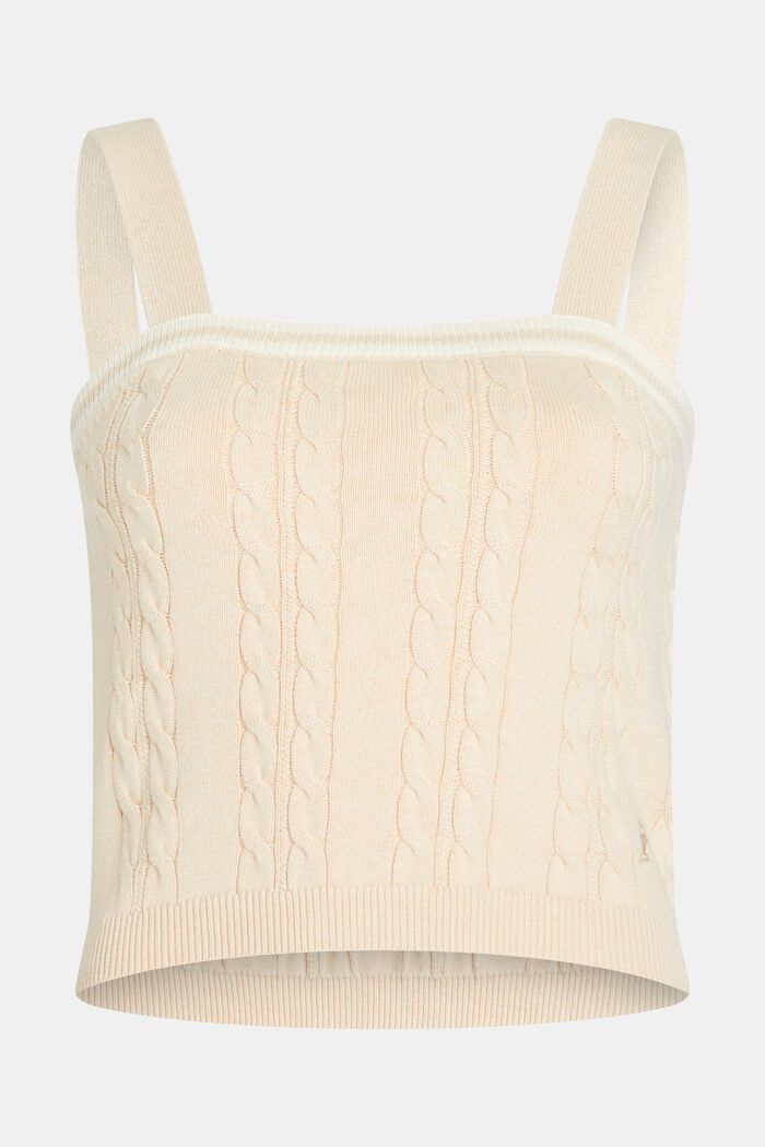 Dolphin logo cable sweater camisole, LIGHT BEIGE, detail image number 4