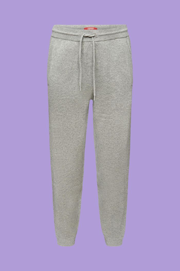 Unisex Wool-Cashmere Knitted Joggers, LIGHT GREY, detail image number 7
