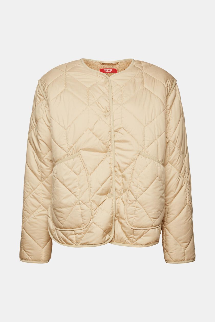Recycled: quilted jacket with teddy lining