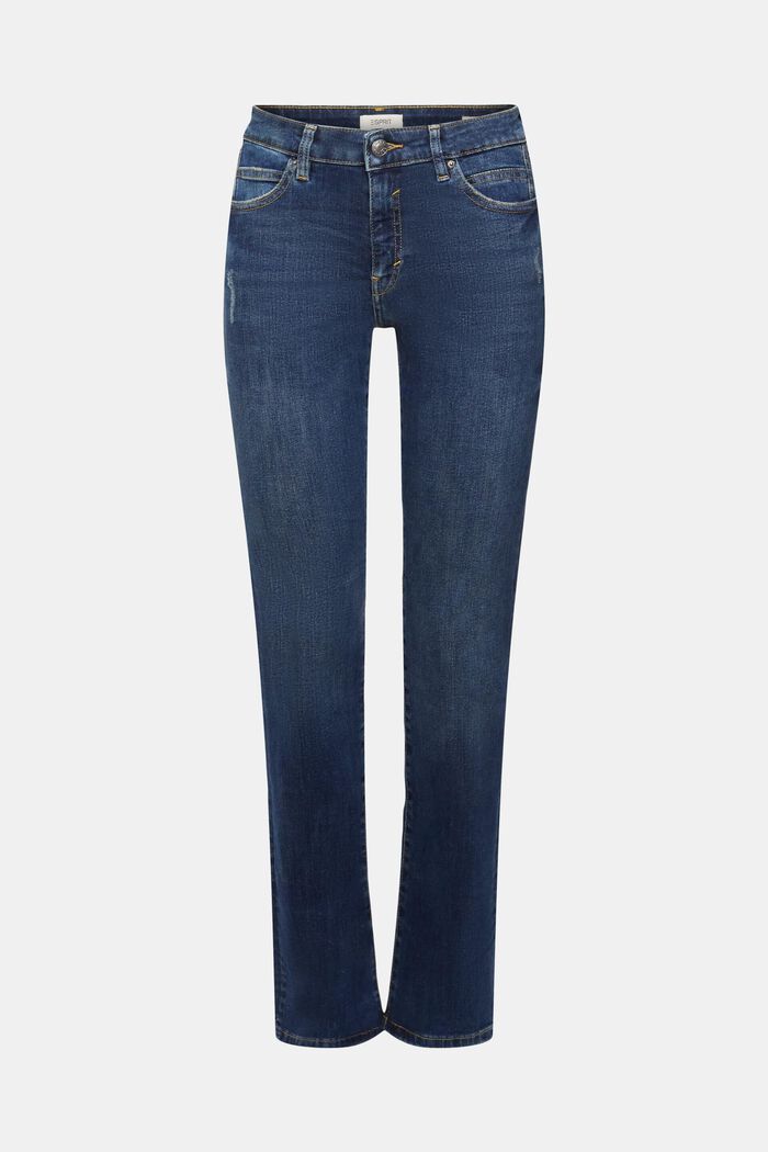 Mid-Rise Straight Jeans, BLUE DARK WASHED, detail image number 7