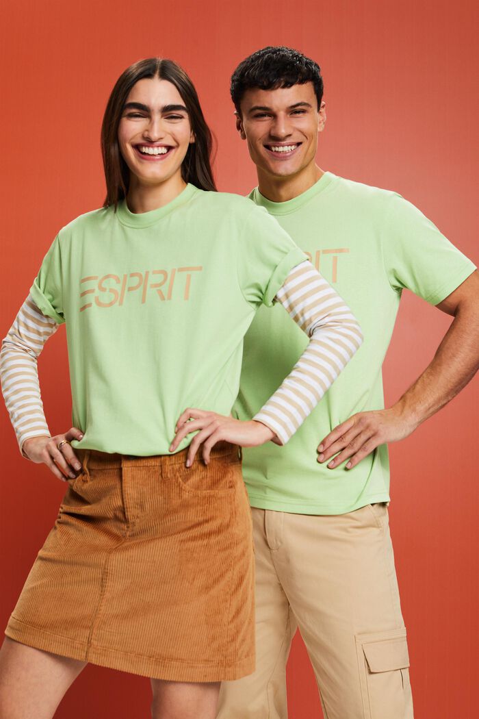 Unisex Logo Cotton Jersey T-Shirt, LIGHT GREEN, detail image number 5