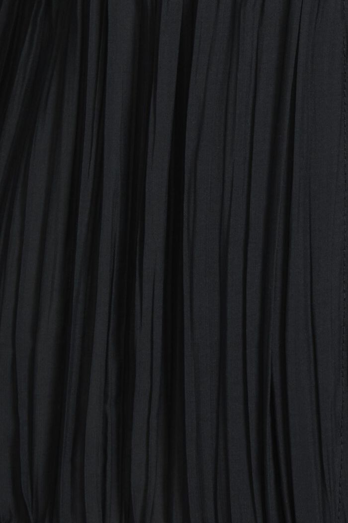 ‌褶皺設計半高領夾克, 黑色, detail image number 4