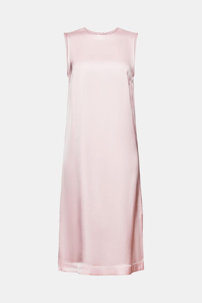 ‌緞面無袖直身連身裙, 淺粉紅色, detail image number 5