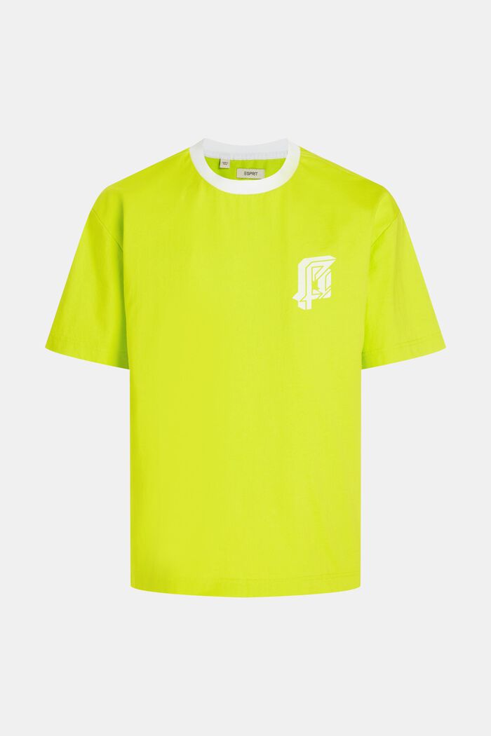 Relaxed Fit Neon Print Tee, LIME YELLOW, detail image number 4