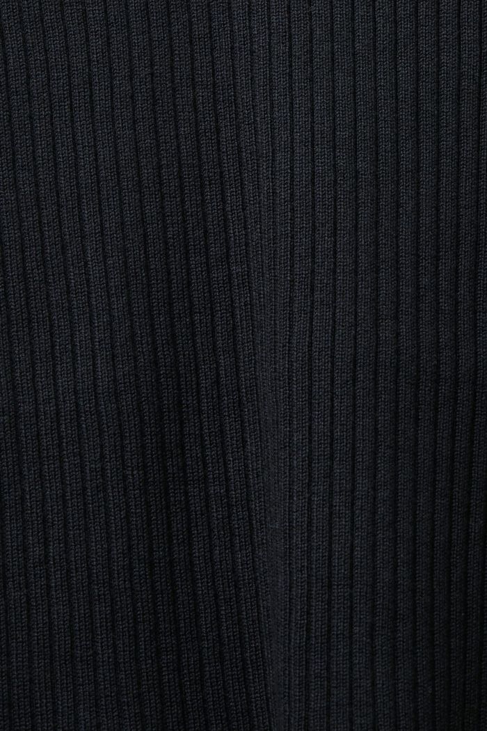 羅紋高領套頭毛衣, 黑色, detail image number 5