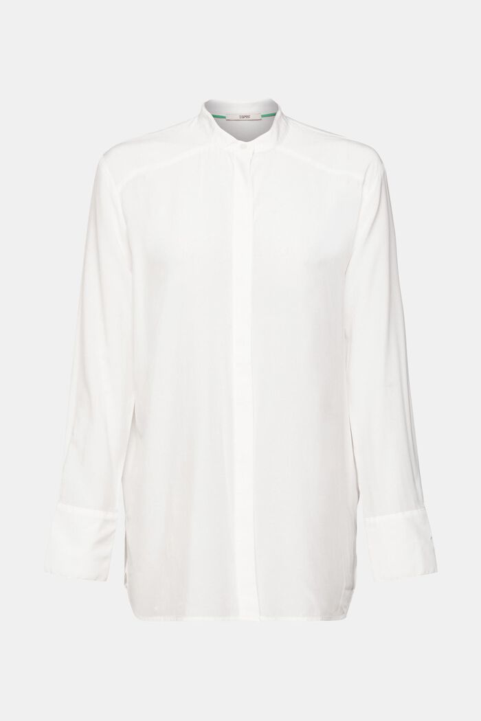 Blouse with banded collar, OFF WHITE, detail image number 2