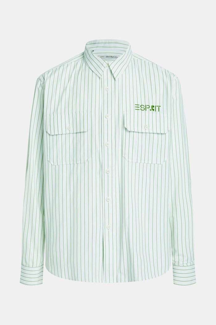 寬鬆版型條紋襯衫, 綠色, detail image number 4