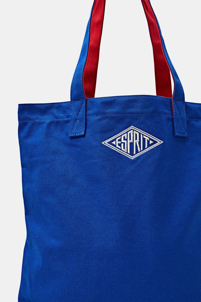 Logo Cotton Tote Bag, 藍色, detail image number 1