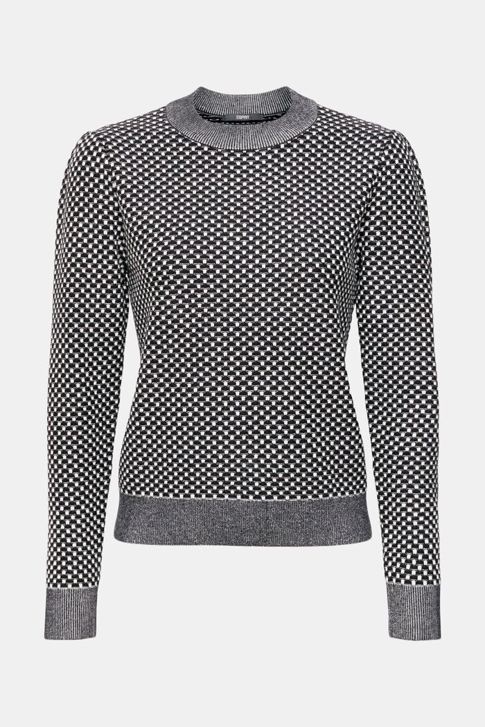 Two-coloured knit jumper, LENZING™ ECOVERO™, BLACK, detail image number 6