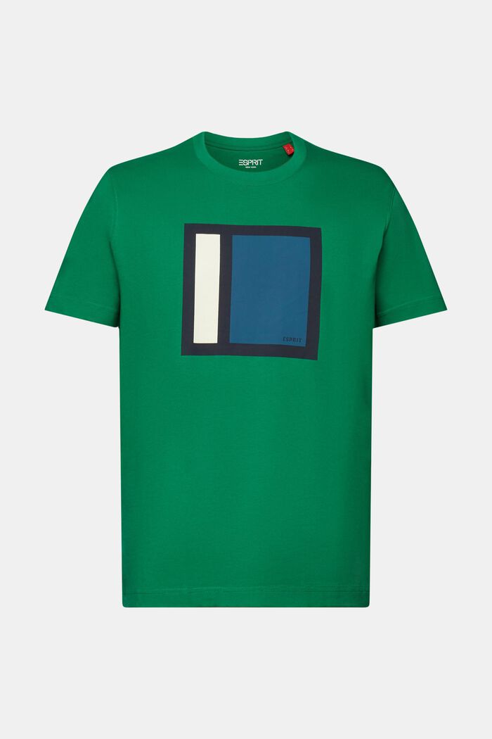 Jersey T-shirt with print, 100% cotton, DARK GREEN, detail image number 6