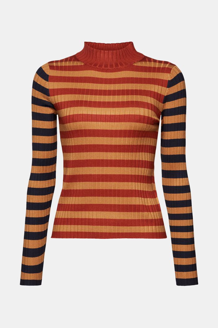 Striped rib-knit jumper, CARAMEL, detail image number 5