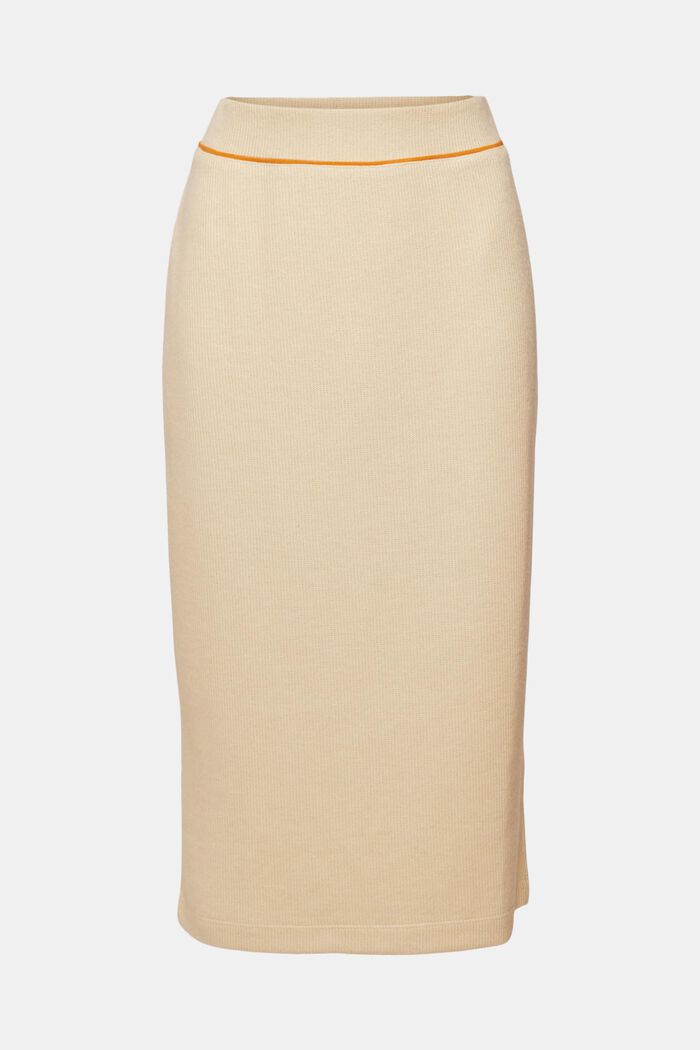 羅紋針織鉛筆裙, 米色, detail image number 6