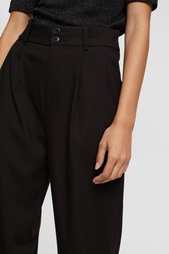 High rise wide leg trousers, BLACK, detail image number 2