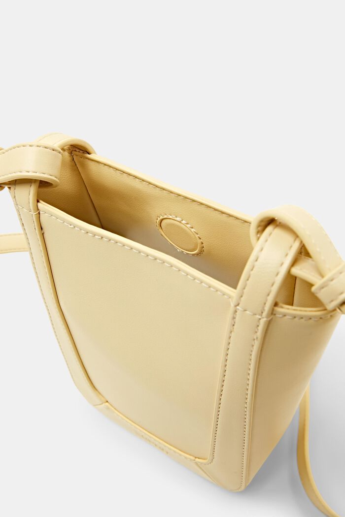 Faux Leather Crossbody Phone Bag, PASTEL YELLOW, detail image number 2