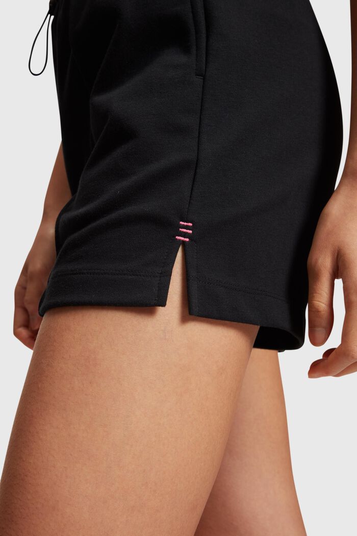 Double Waistband Relaxed Sweat Shorts, BLACK, detail image number 1