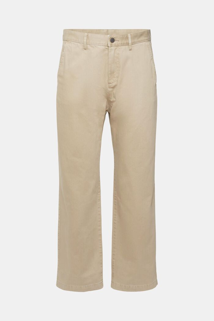 Wide leg, sustainable cotton trousers, LIGHT BEIGE, detail image number 7