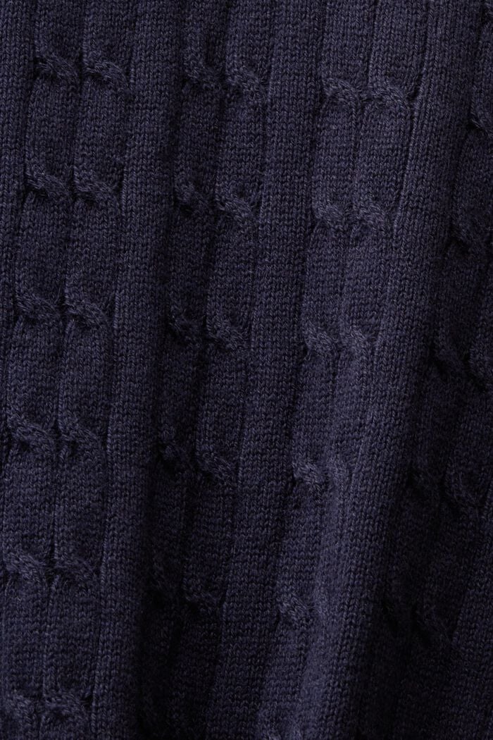 Cable-Knit V-Neck Sweater Vest, NAVY, detail image number 5