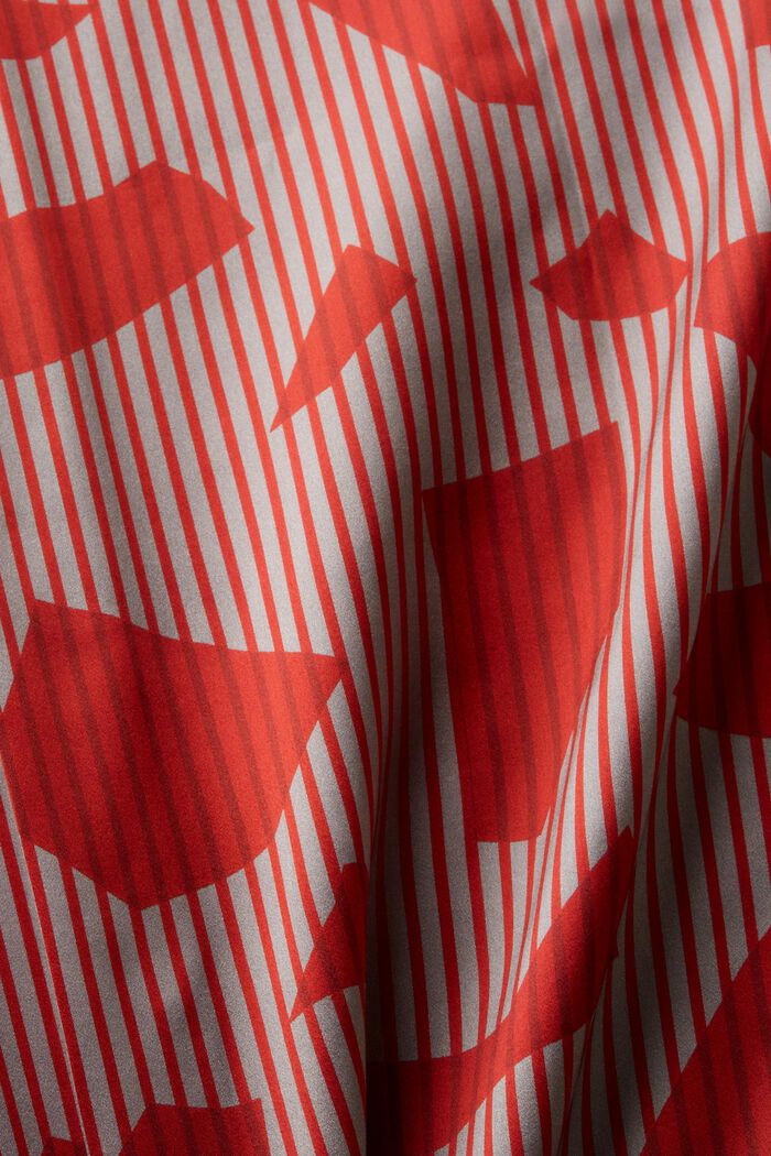 條紋印花府綢女裝恤衫, 深紅色, detail image number 5