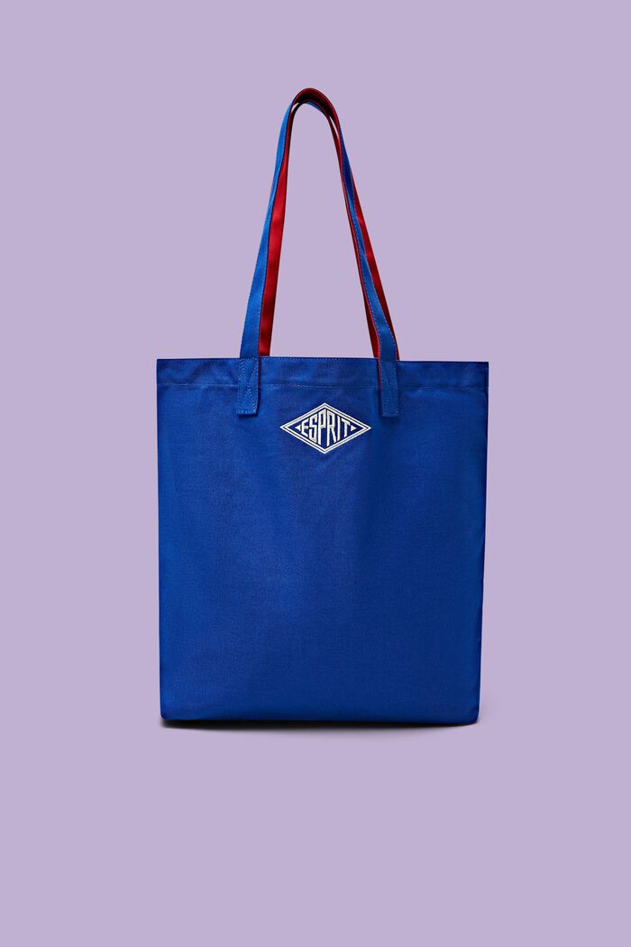 Logo Cotton Tote Bag, 藍色, detail image number 0