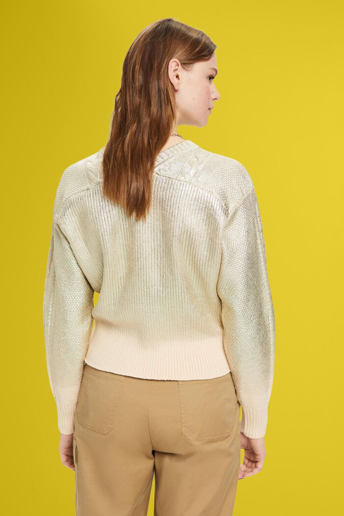 Metallic cable knit jumper, GOLD, detail image number 3