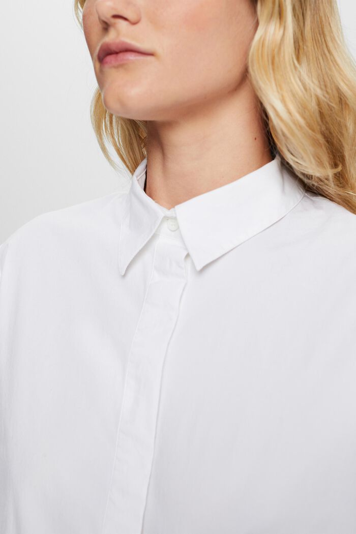 Oversized Cotton Poplin Shirt, WHITE, detail image number 2