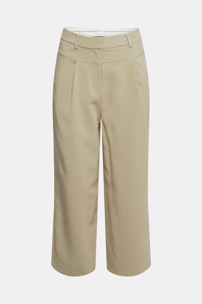 High-rise culottes with waist pleats, PALE KHAKI, detail image number 2
