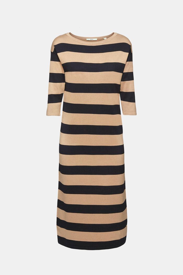 Striped jersey midi dress, TAUPE, detail image number 6