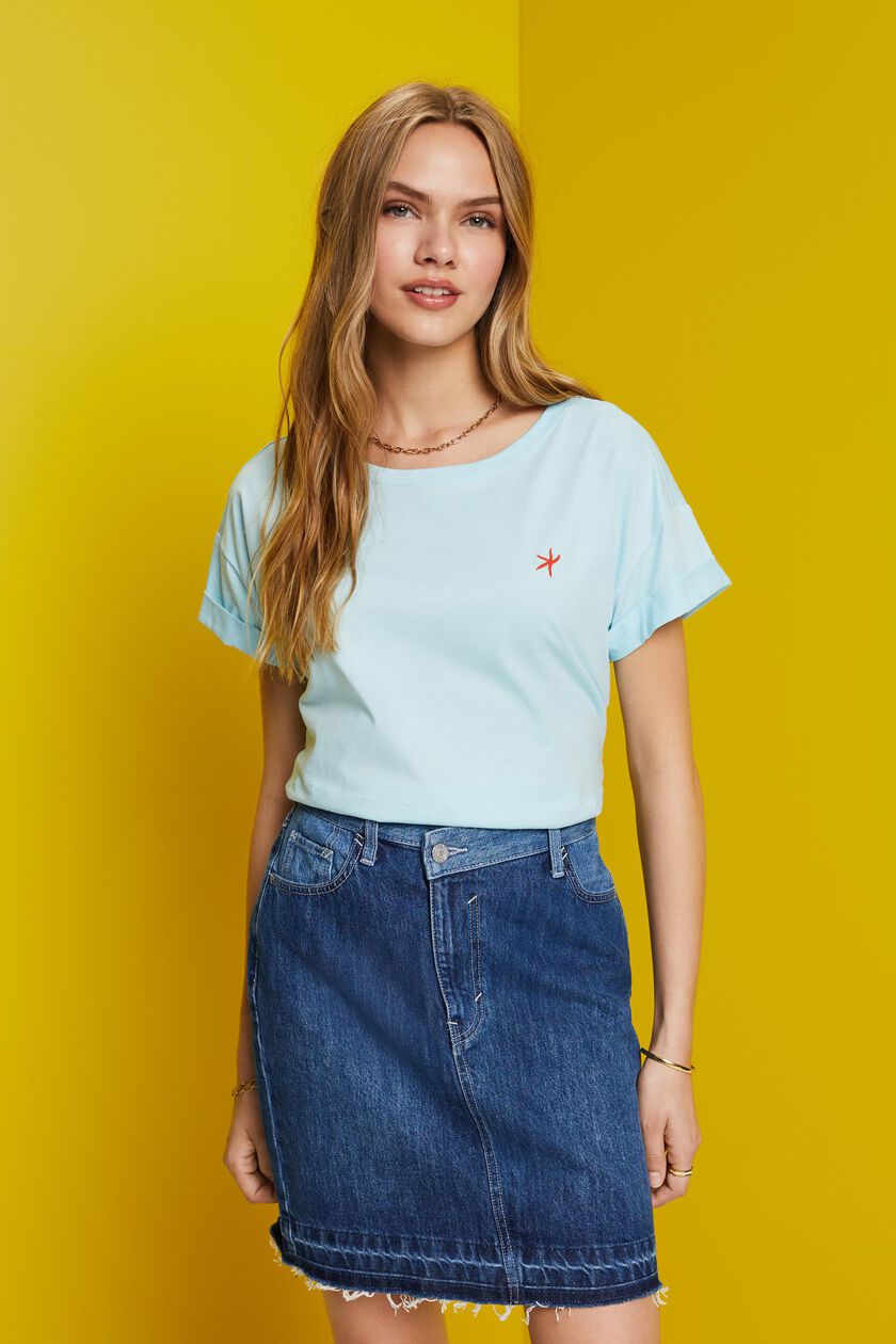Embroidered T-shirt, 100% cotton