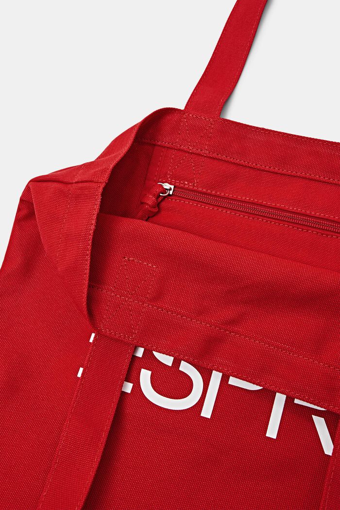 Cotton Logo Tote Bag, DARK RED, detail image number 1