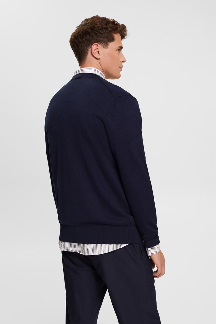 V-neck knit sweater, NAVY, detail image number 3