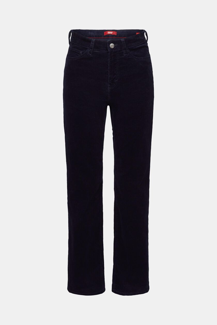 High-Rise Straight Fit Corduroy Trousers
