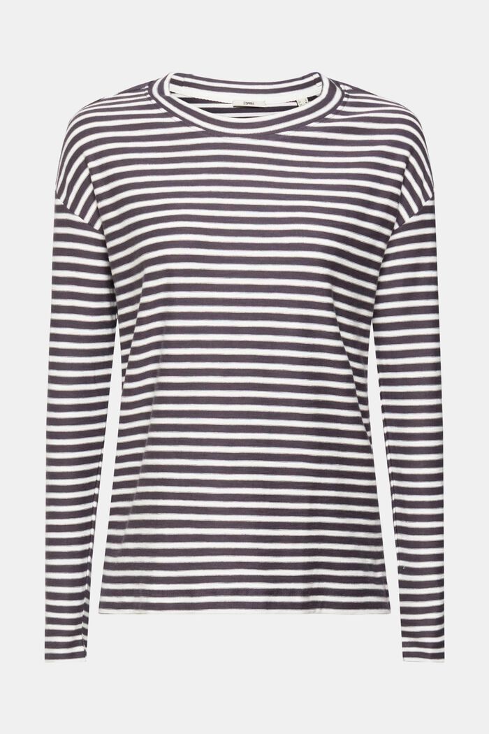 Striped long sleeve, 100% cotton, ANTHRACITE, detail image number 2