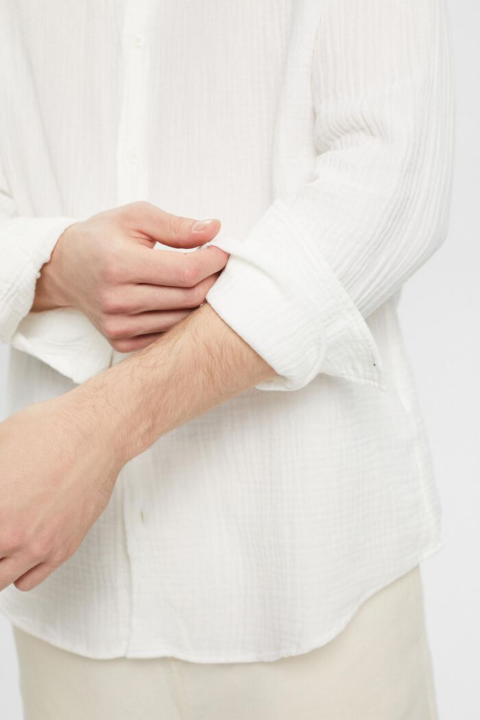 再生棉質平紋細布襯衫, 白色, detail image number 2