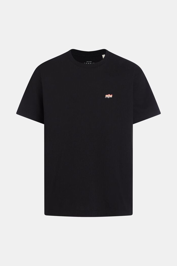 AMBIGRAM Chest Logo Embroidery Tee, BLACK, detail image number 4