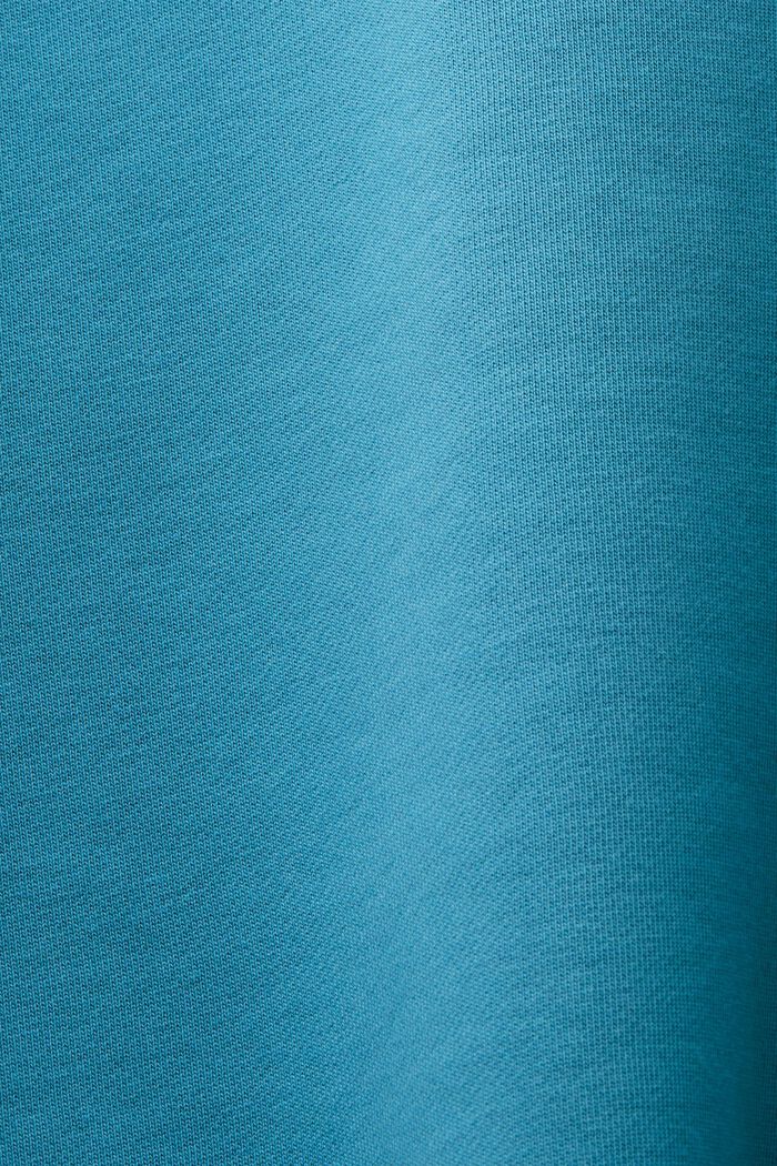 ‌有機棉LOGO標誌圓領衛衣, 藍綠色, detail image number 4