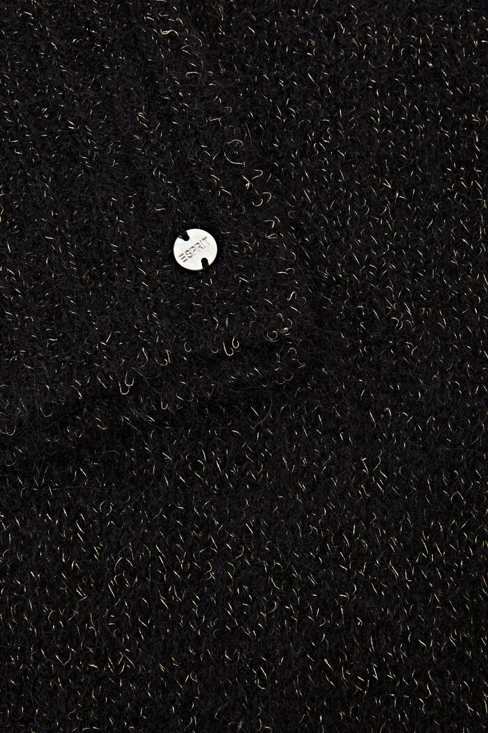‌馬海毛羊毛混紡圍巾, 黑色, detail image number 1