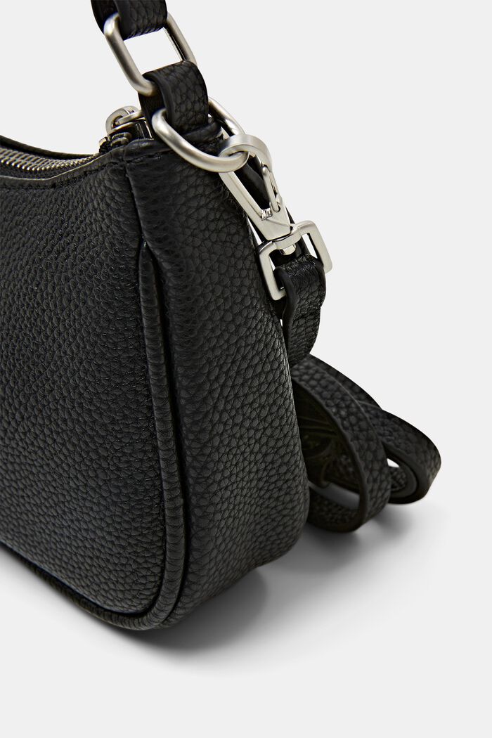 Mini Faux Leather Shoulder Bag, BLACK, detail image number 1