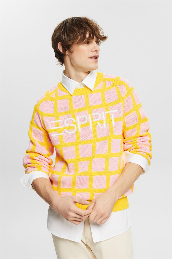 LOGO標誌加厚針織毛衣, 黃色, detail image number 4