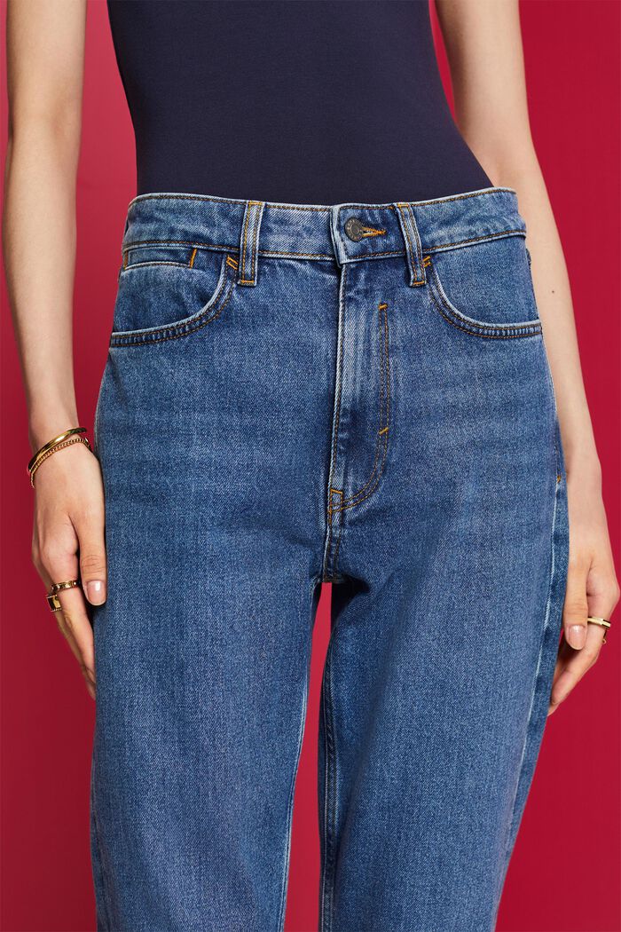 High Rise Straight Leg Jeans, BLUE MEDIUM WASHED, detail image number 2